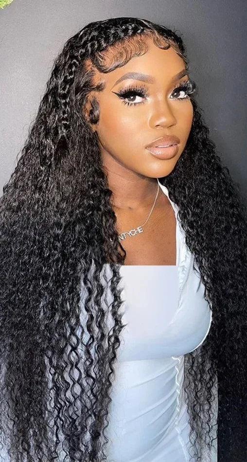 26-Inch Curly Lace Front Wig – Pre-Plucked Hairline, Transparent Lace, 180-200% Density