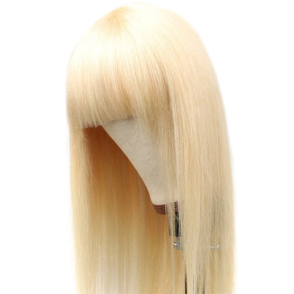 26+ Inch Straight 613 Honey Blonde Human Hair Wig – 180% Density, Dyeable & Long-Lasting