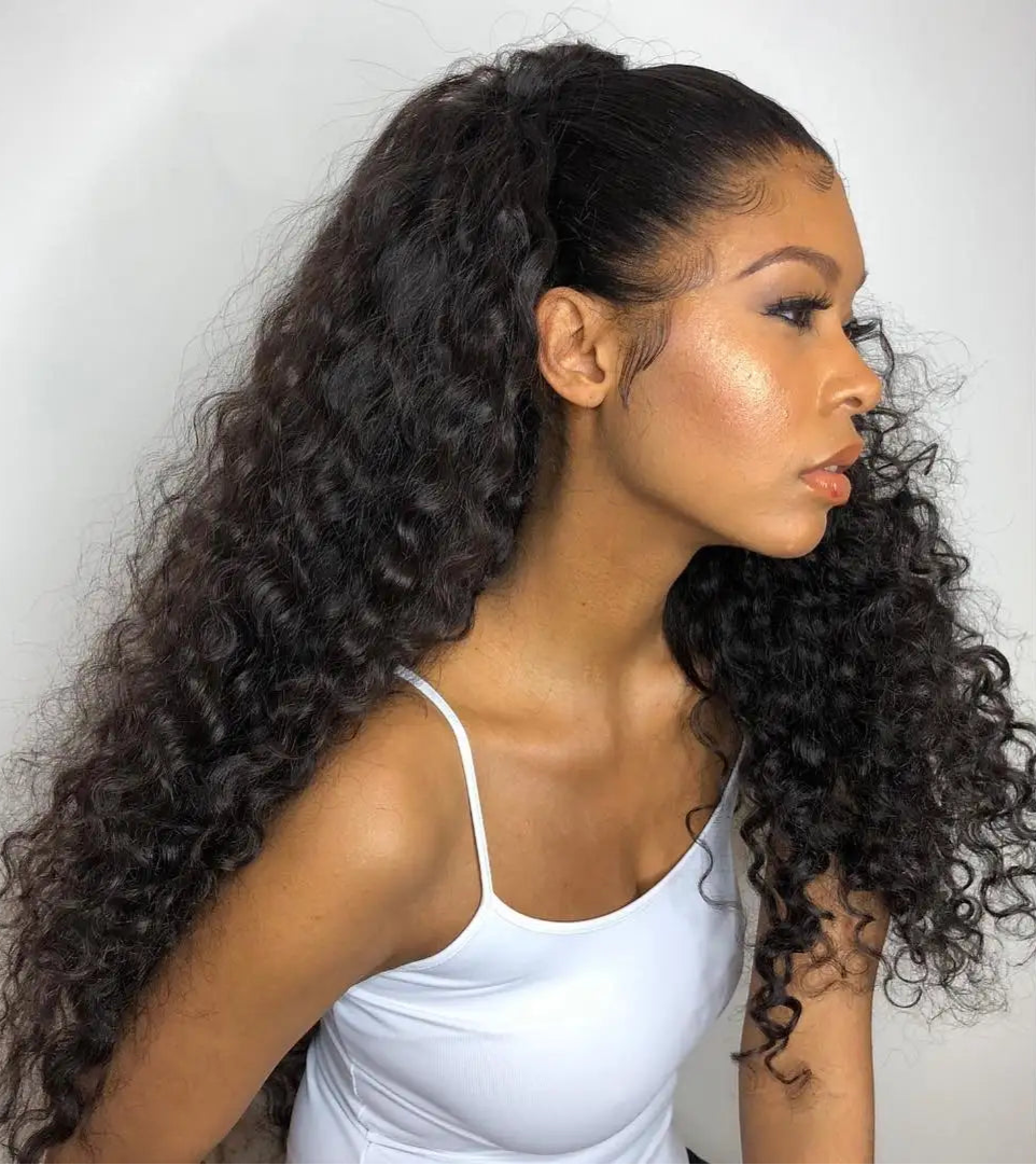 Long Deep Wave Lace Front Wig – 360 Full Lace, 13x6 Deep Part, Transparent Lace