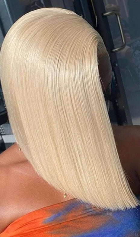 Straight Hair Wig – Short Length, Transparent Swiss Lace