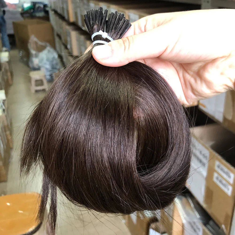 Lightweight Straight I-Tip Hair Extensions – 0.6g/Strand, Sleek & Natural Finish