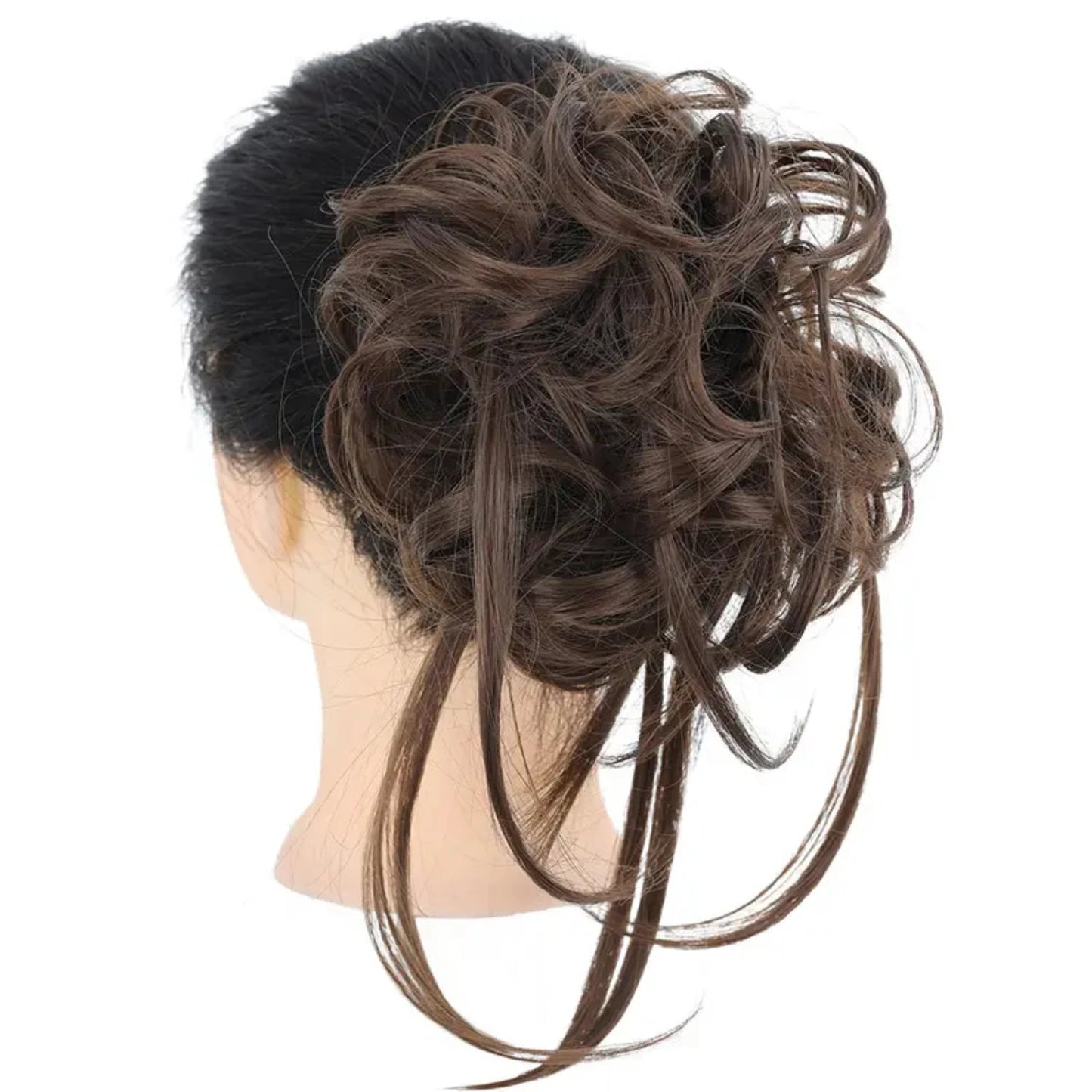 Extra-Long Messy Bun Hairpiece Extensions – Wavy Texture, Elastic Band for Secure All-Day Hold