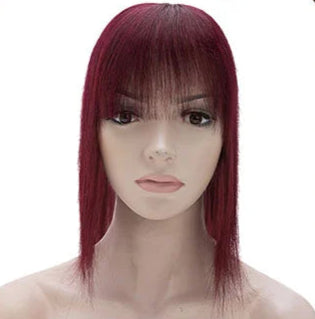 100% Human Hair Topper with Bangs – Straight Style, Natural Hairline, Tangle-Free