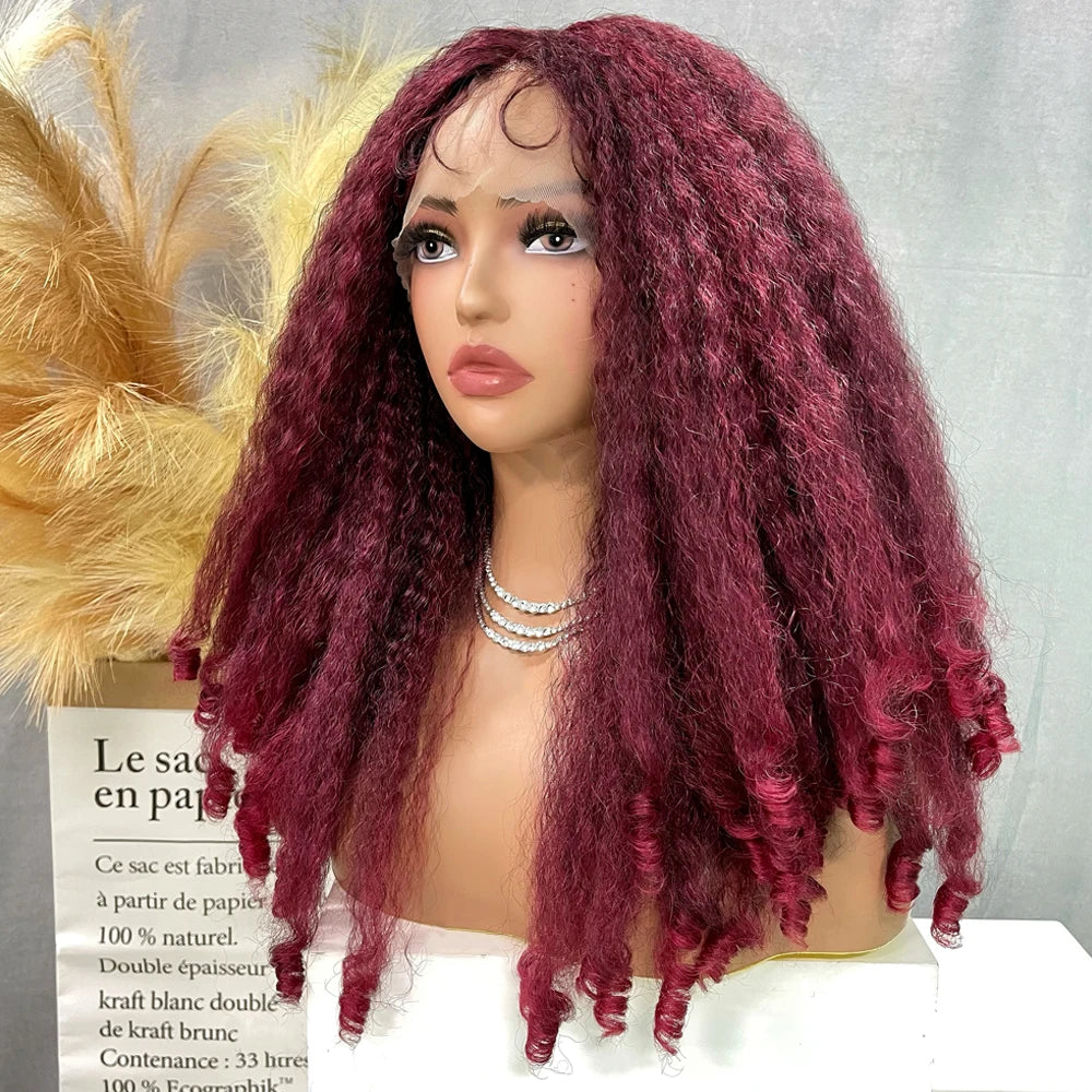 20-Inch Curly Lace Front Wig – Natural Brown Medium-Length Wig for Daily Wear