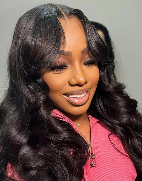 Long 26+ Inch Body Wave Lace Front Wig – Transparent Swiss Lace, 100% Human Hair