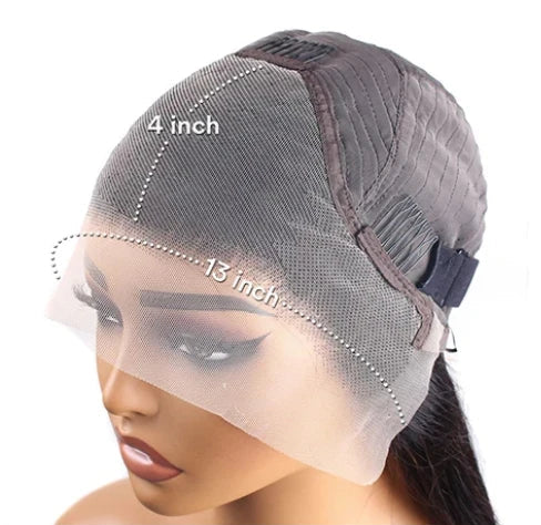 Pre-Plucked Lace Front Wig – 100% Hair, Curly Texture, 26+ Inch, Transparent Lace, Natural Black