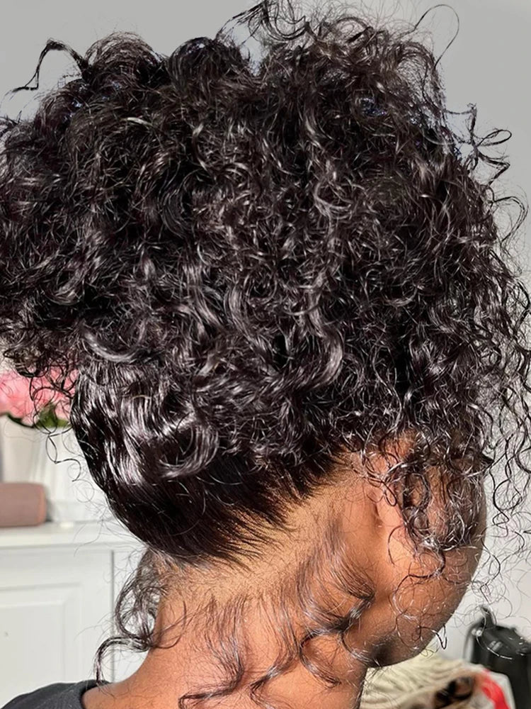 360 Full Lace Glueless Human Hair Wig – Pre Plucked Jerry Curl with HD Transparent Lace, 26+ Inch Long Hair