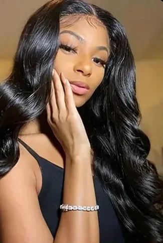 Natural-Looking Wavy Synthetic Lace Wig – Body Wave Daily Use Wig with Heat Resistance