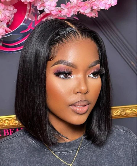 55 and 136 Lace Front Wig – 100% Hair, Straight, Transparent Lace, 4-16 Inch