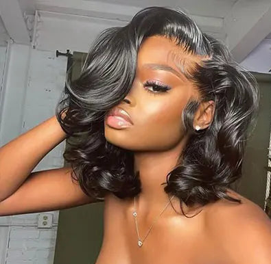 Short Body Wave Lace Front Wig – 4-16 Inch, 13x4 & 13x6 Transparent Lace, Natural Human Hair