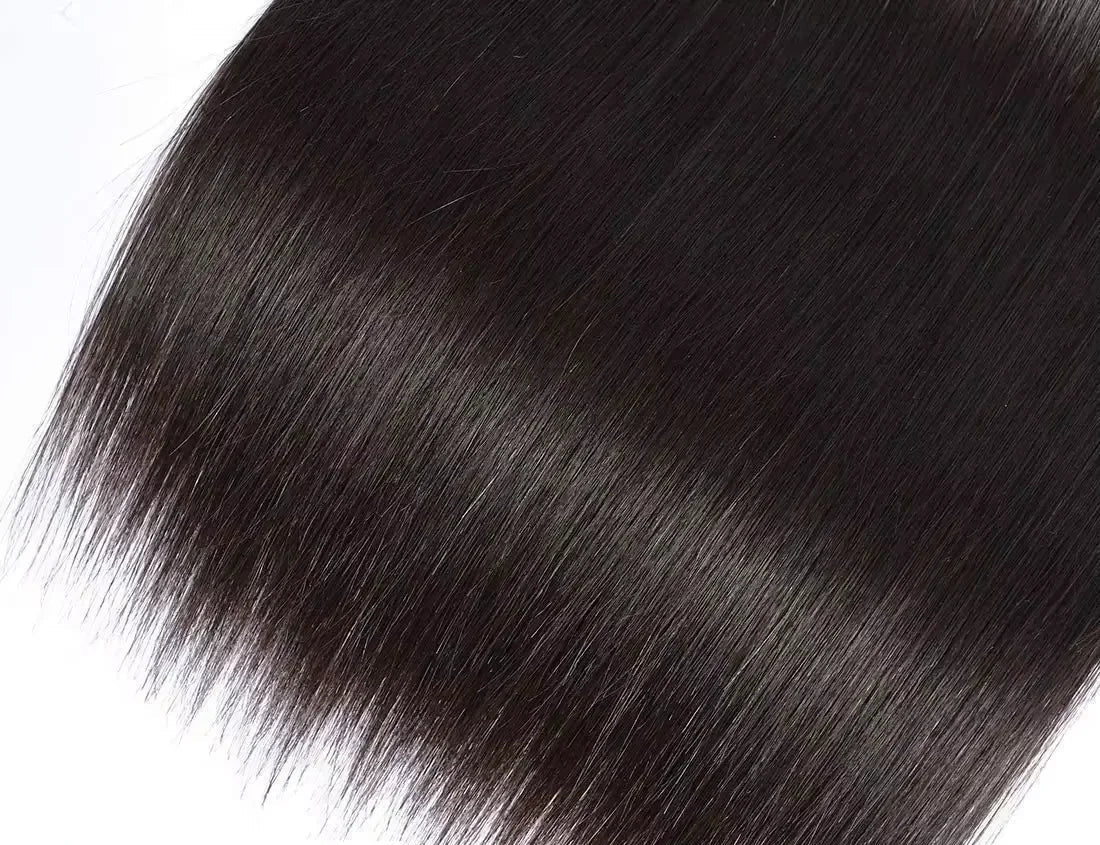 100% Straight Human Hair Weave – Dyeable, Permable, and Chemical-Free Extensions"