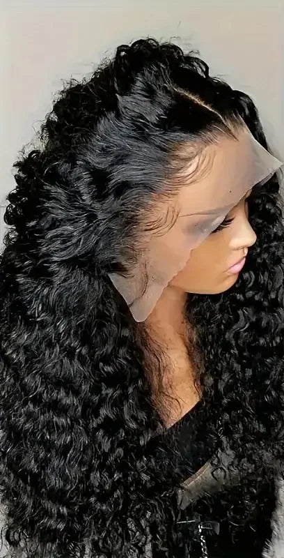 360 Full Lace Deep Wave Wig – HD Transparent Lace, 100% Human Hair, Pre-Plucked