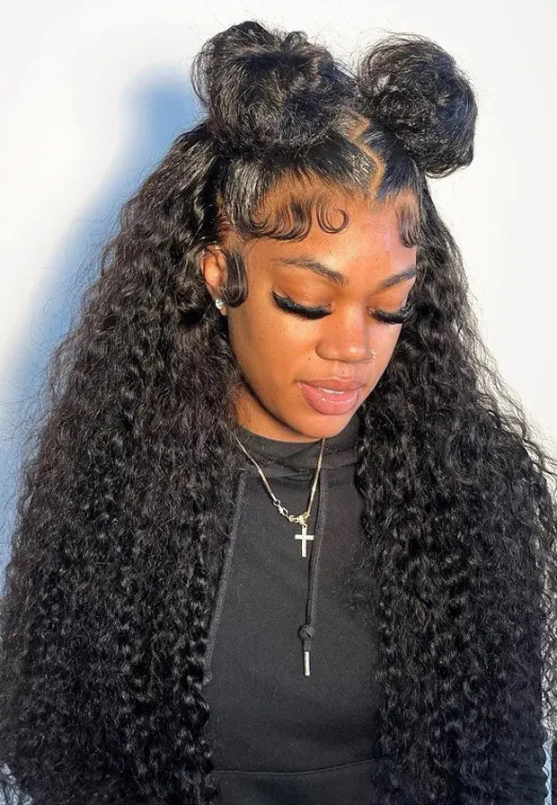 26-Inch Water Wave HD Lace Front Wig – Hair, 13x6 & 13x4 Options, Pre-Plucked Hairline