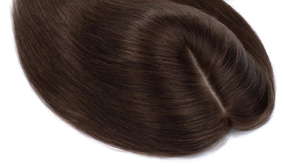 100% Human Hair Topper with Silk Base – Natural Hairline, Tangle-Free, Lightweight & Durable
