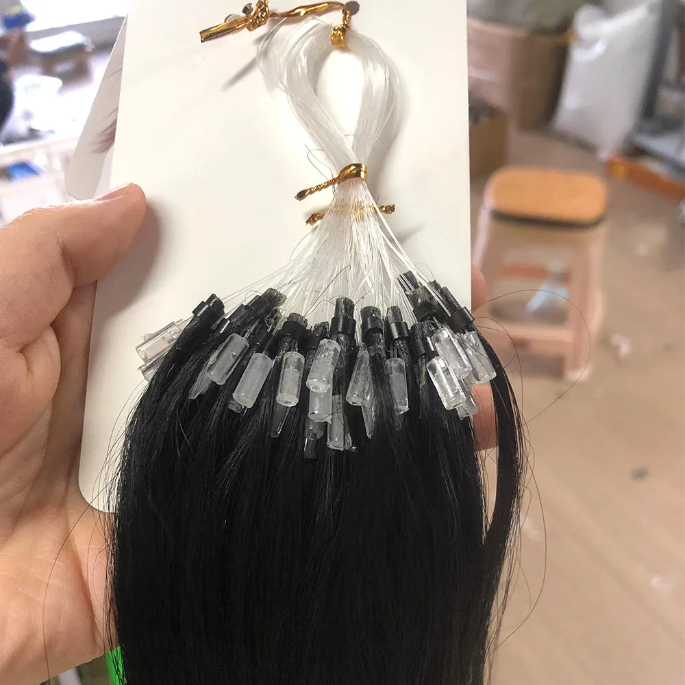 Straight I-Tip Hair Extensions – 100% Real Human Hair, Lightweight 0.6g/Strand