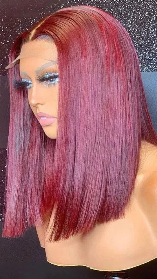 13x4 HD Lace Front Bob Wig – Vietnamese Human Hair, Straight, Pre-Plucked, No Shedding, 8-14 inches