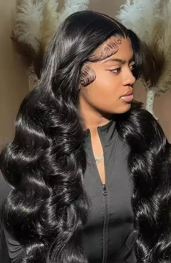 26+ Inch Body Wave Lace Front Wig – HD Transparent Lace, 13x6 Frontal, Human Hair