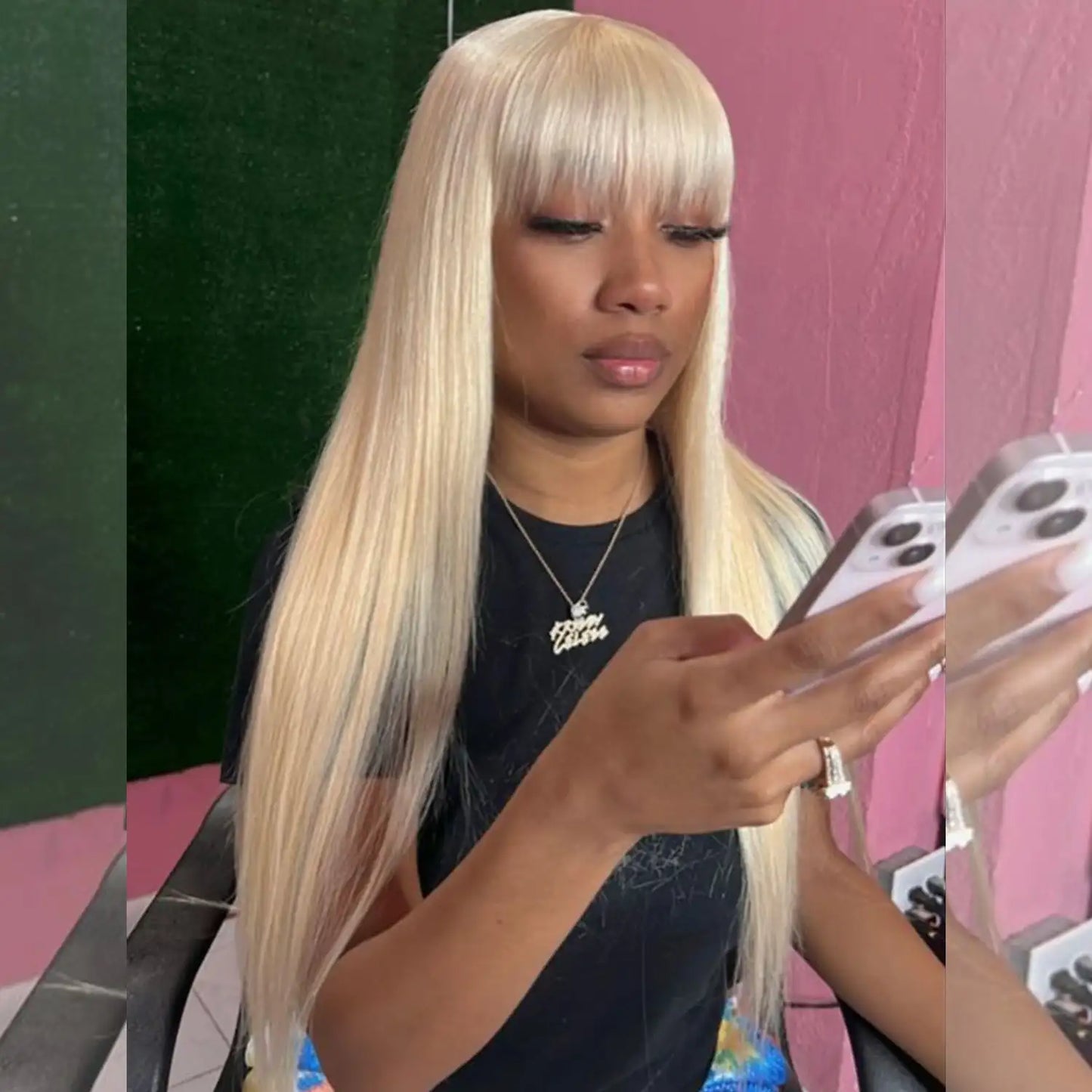 26+ Inch Straight 613 Honey Blonde Human Hair Wig – 180% Density, Dyeable & Long-Lasting