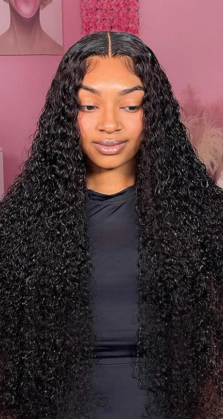 Le Mythe 13x4/13x6 Deep Wave Lace Front Wig – 100% Human Hair, 26+ Inches, Pre-Plucked Hairline