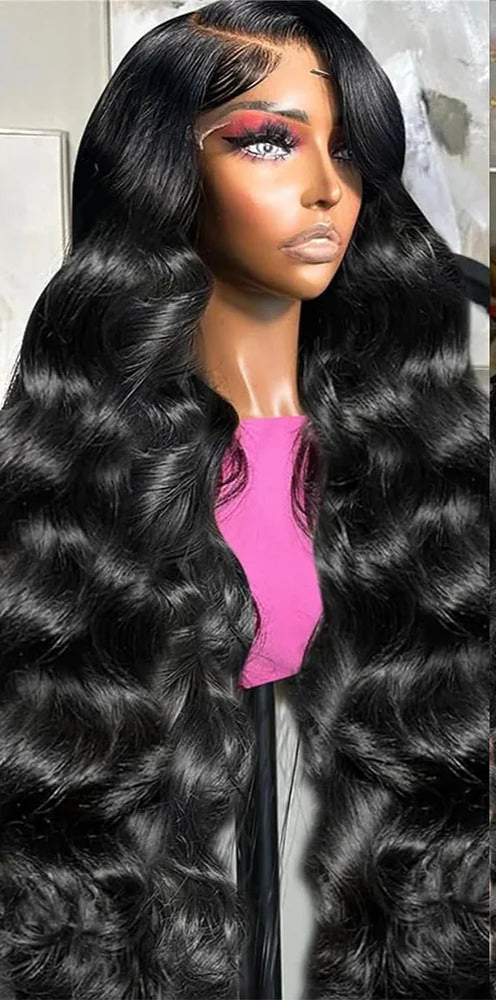 26+ Inch Body Wave Transparent Lace Front Wig – 100% Human Hair, Hand-Tied