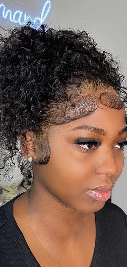 360 Full Lace Glueless Human Hair Wig – Pre Plucked Jerry Curl with HD Transparent Lace, 26+ Inch Long Hair