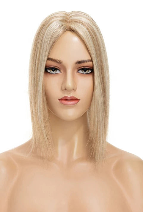 Silk Base Human Hair Toppers for Women – 100% Real Hair, Straight, Natural Volume