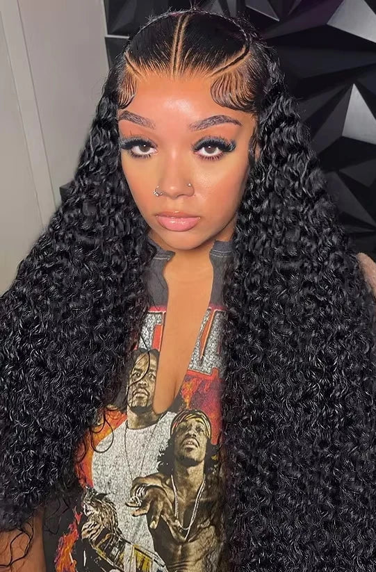 26+ Inch Jerry Curl Lace Front Wig – Transparent Swiss Lace, 100% Hair