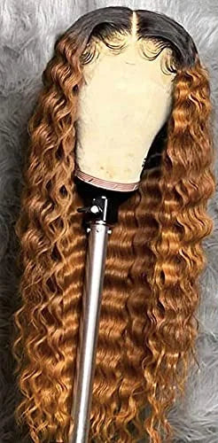 Curly T-Part Glueless Synthetic Lace Wig – Light Brown Lace, Pre-Plucked Hairline, Affordable, Comfortable Fit