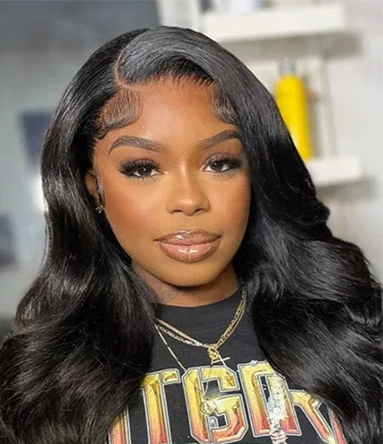 HD Lace Front Body Wave Human Hair Wig – 26"+ Long, 100% Virgin Human Hair, Pre-Plucked Natural Hairline, Transparent Swiss Lace