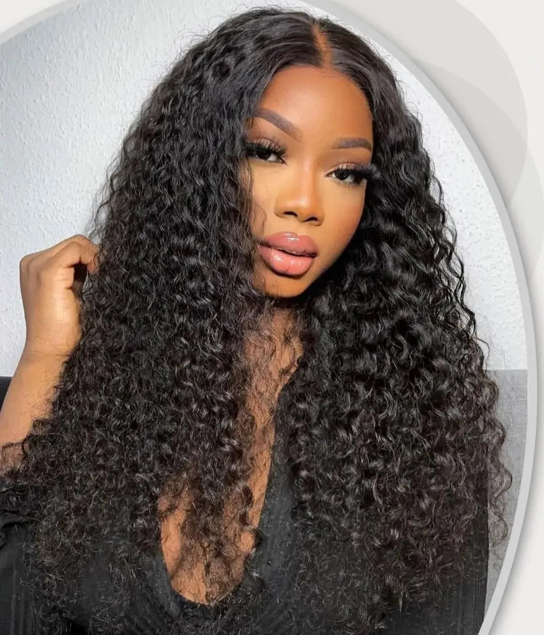 Premium Deep Wave Glueless Wig – 100% Hair, Transparent HD Lace, 16-38 Inch, 200% Density