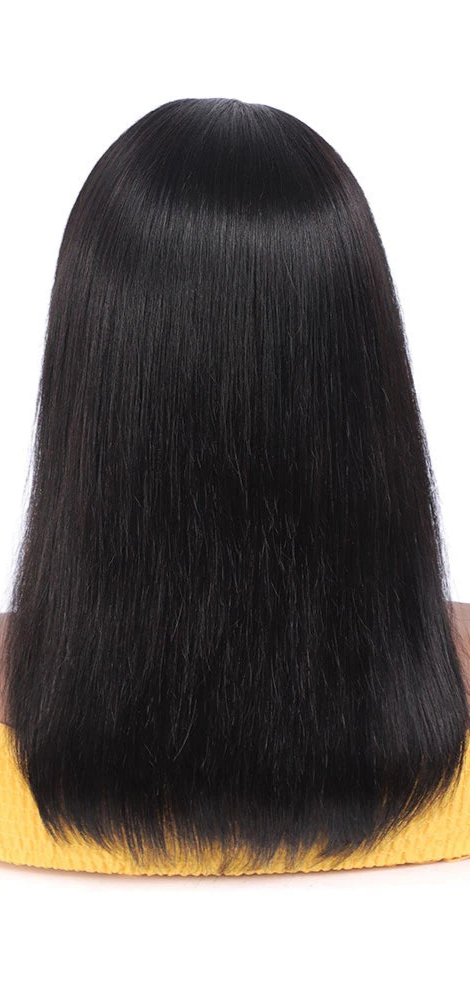 Peruvian Straight Headband Wig – Non-Human Hair, Natural Black, 10-28 Inches