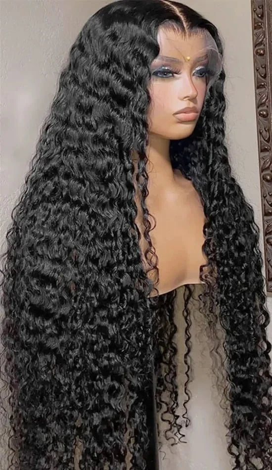 26-Inch Deep Wave Lace Front Wig – Hair, Transparent Swiss Lace, 13x6 & 13x4 Options