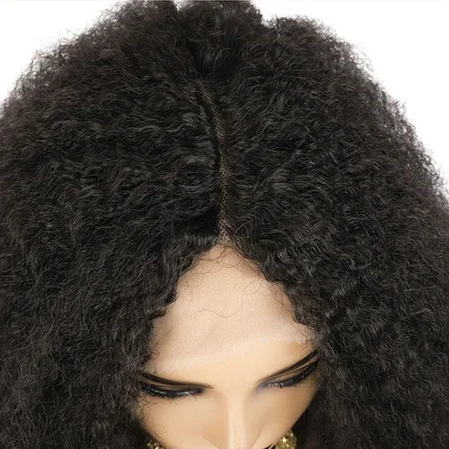 20-Inch Curly Lace Front Wig – Natural Brown Medium-Length Wig for Daily Wear
