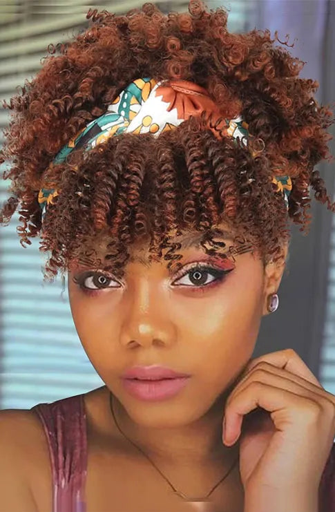 Natural-Looking Afro Clip-In Blunt Bangs – High-Temperature Synthetic Fiber, 6-8 Inch