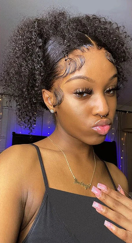 360 HD Transparent Lace Curly Wig – 100% Human Hair, 26+ Inches, Glueless Design