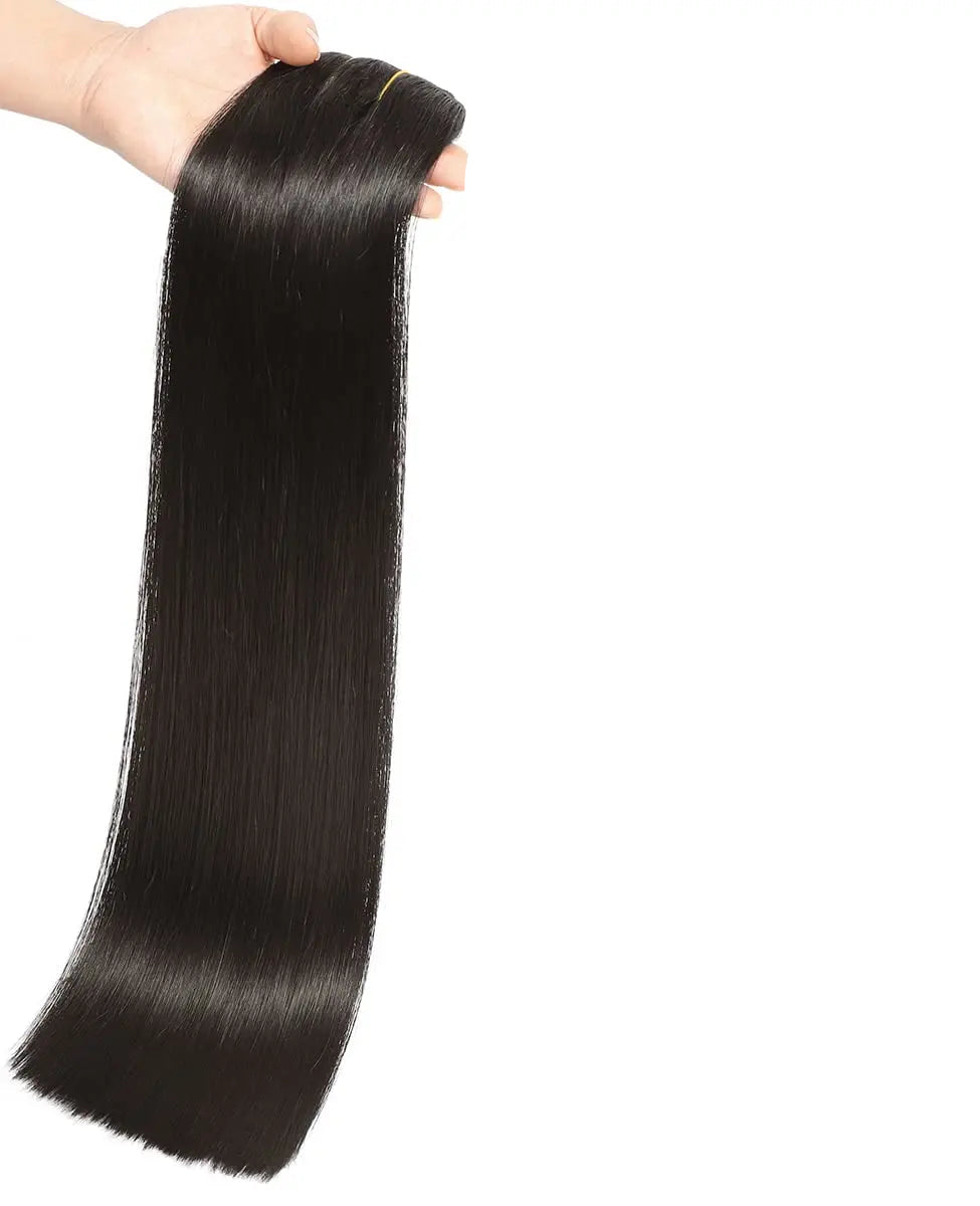 Premium Straight Human Hair Extensions – 100% Natural, Versatile, and Easy to Style