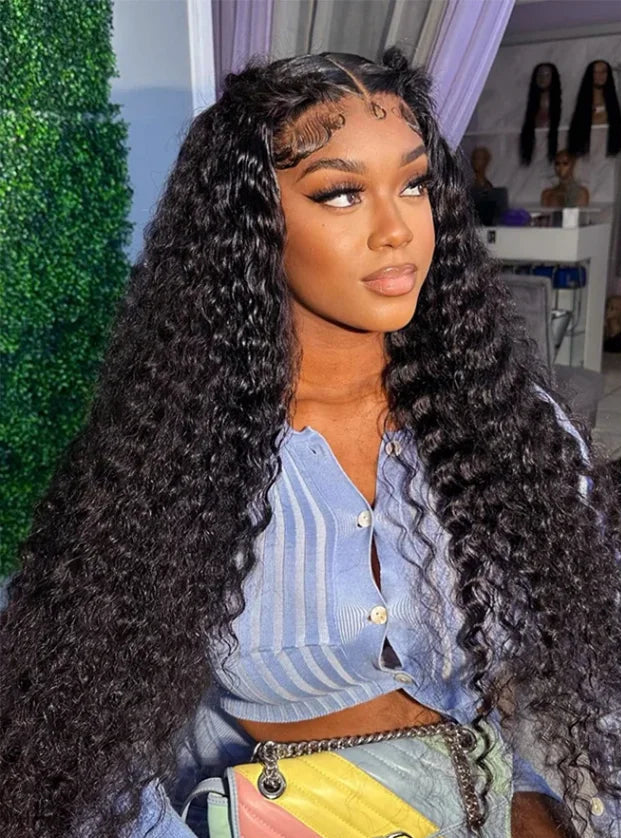 26-Inch Curly Lace Front Wig – Pre-Plucked Hairline, Transparent Lace, 180-200% Density