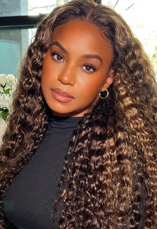 Kinky Curly Full Lace Wig – 26+ Inches Hair, Transparent Lace, 100% Human Hair