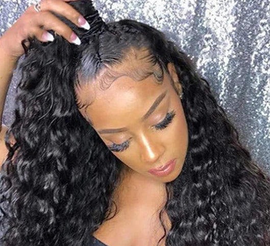 Deep Wave 360 Lace Front Wig – 26+ Inches, Transparent Swiss Lace, HD Frontal Wig with Elastic Band