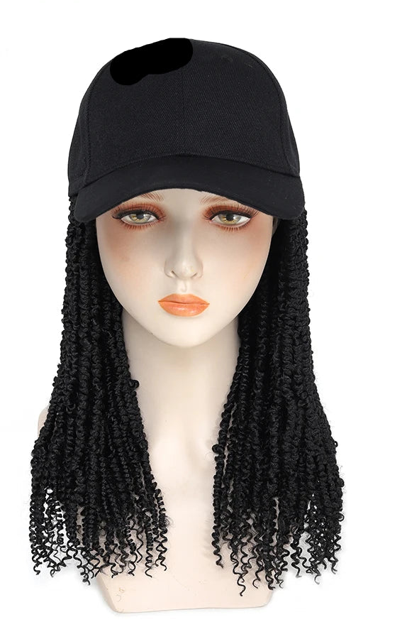 14-22 Inch Baseball Cap Wig with Passion Twist Braids – Stylish, Heat-Resistant Crochet Wig for Daily Wear
