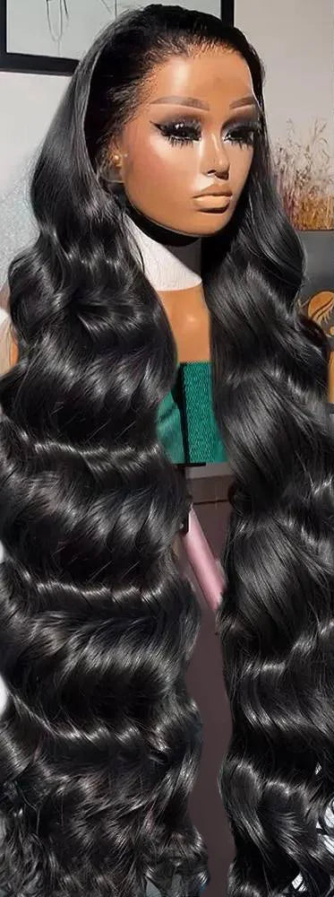 Long 26+ Inch Body Wave HD Lace 360 Lace Frontal Wig – Transparent Swiss Lace, 100% Human Hair