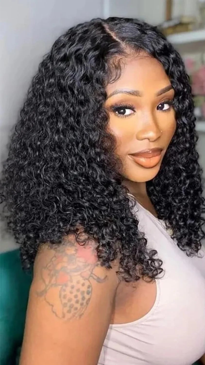 13x4 HD Lace Front Water Wave Bob Wig – 100% Human Hair, Pre-Plucked, 180% Density, Natural and Soft