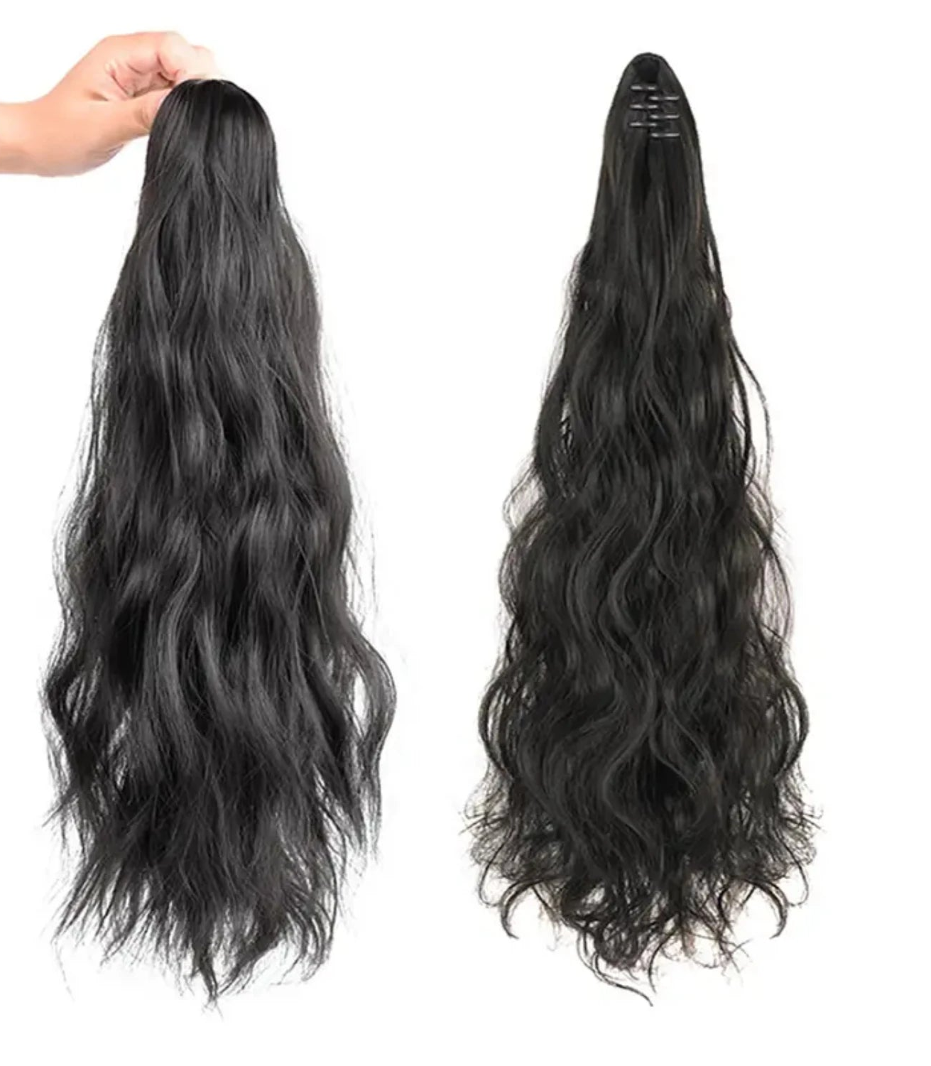 Thick & Voluminous Long Synthetic Fiber Clip-In Ponytail Extensions for Women – Easy Application for Instant Style