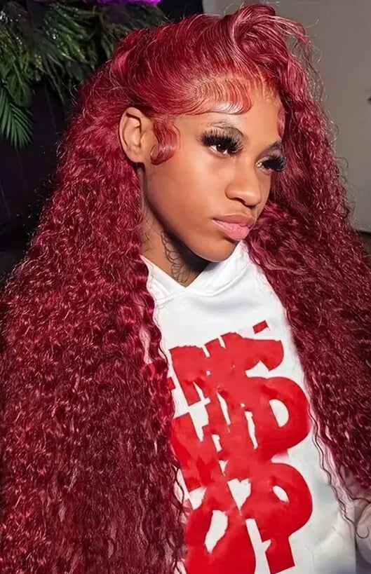 Long 26+ Inch Deep Wave Lace Front Wig – Transparent Swiss Lace, 100% Human Hair