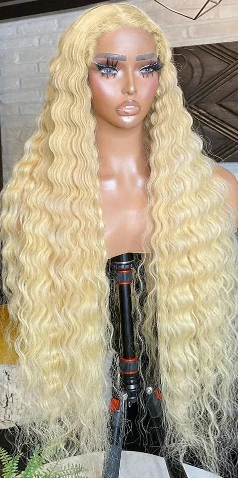 26-Inch Deep Wave Lace Front Wig – 100% Hair, Transparent Swiss Lace, 13x6 & 13x4 Options