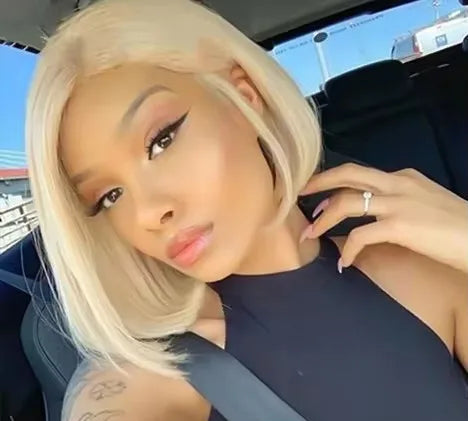 Straight Hair Wig – Short Length, Transparent Swiss Lace