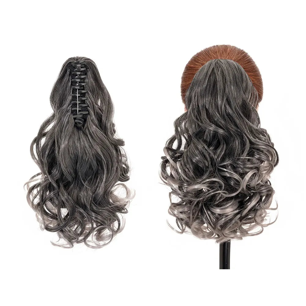 14-Inch Natural Curly Clip-In Hair Extensions – High-Quality Synthetic Fiber in Piano Colors