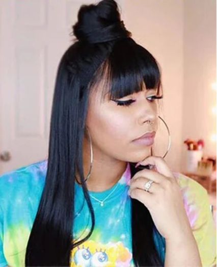 Premium Straight Hair Wig – Natural & Chemical-Free, Average Cap Size