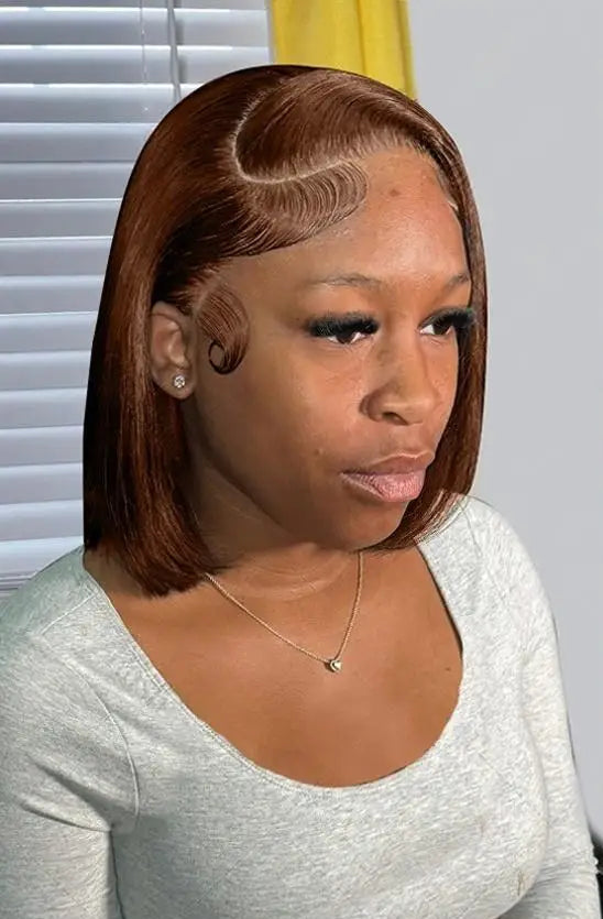 Straight 4x4 Lace Front Wig – Short (4-16 inches), Natural Look, No Shedding