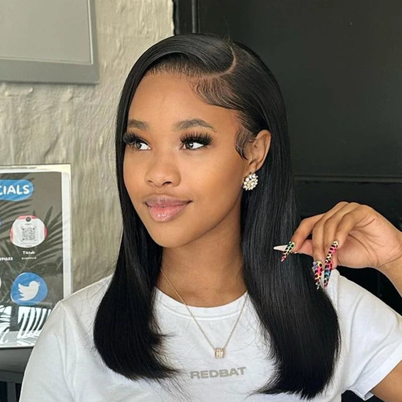 Straight Lace Front Wig – Hair 13x4 Frontal, Short Length (4-16 inches)